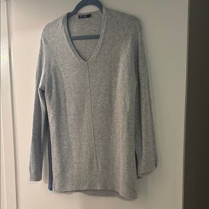 NIC+ZOE Gray V-Neck Sweater Tunic